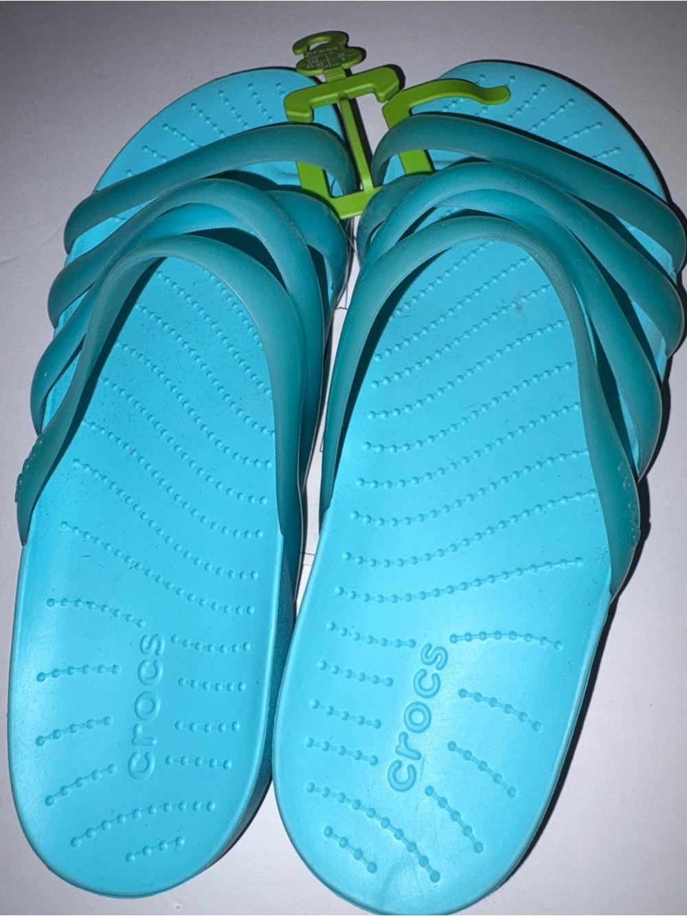 CROCS Women's Turquoise Strappy Slide Sandals